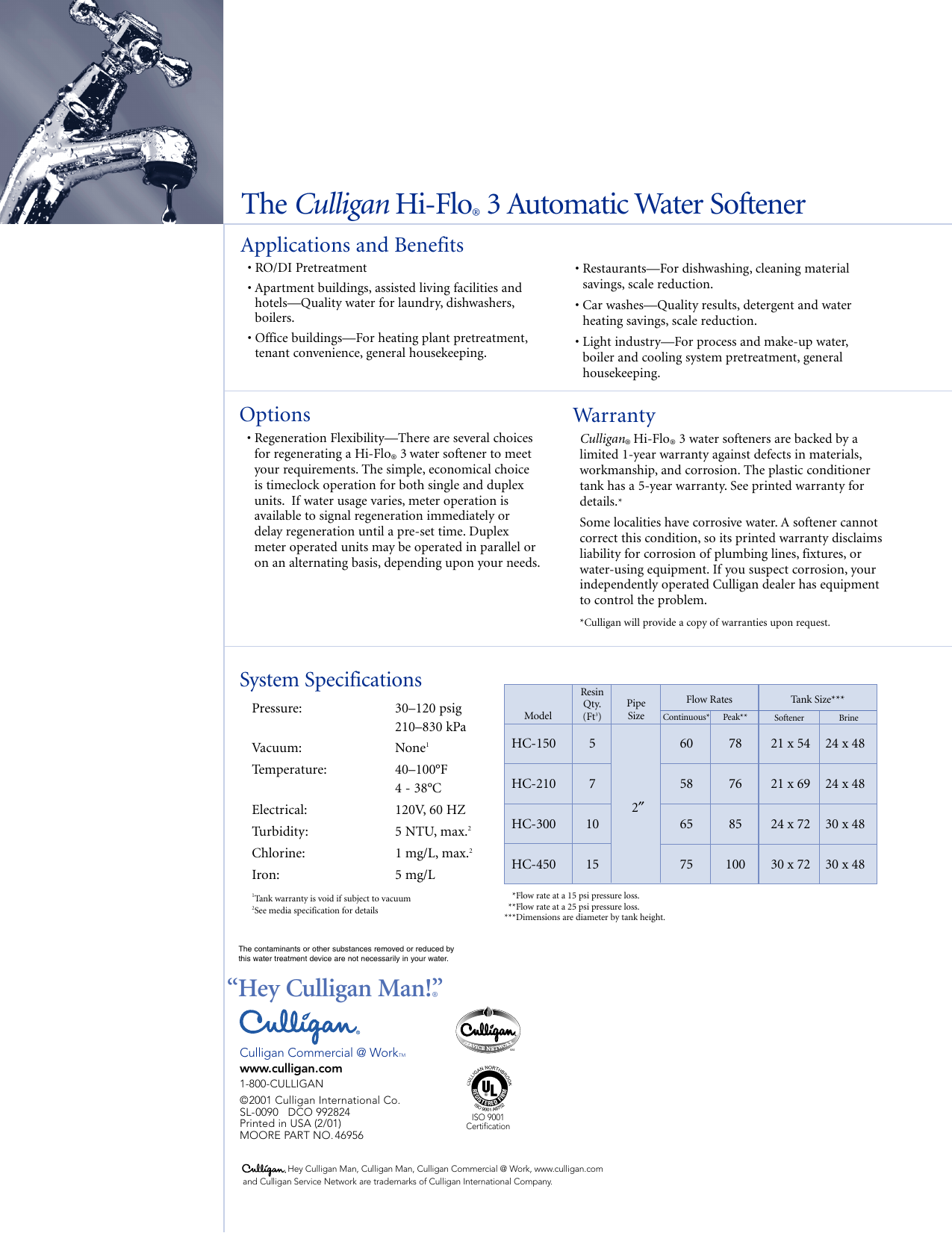 Page 2 of 9 - Culligan Culligan-Automatic-Water-Softeners-Users-Manual- Hi-Flo 3 Softeners  Culligan-automatic-water-softeners-users-manual