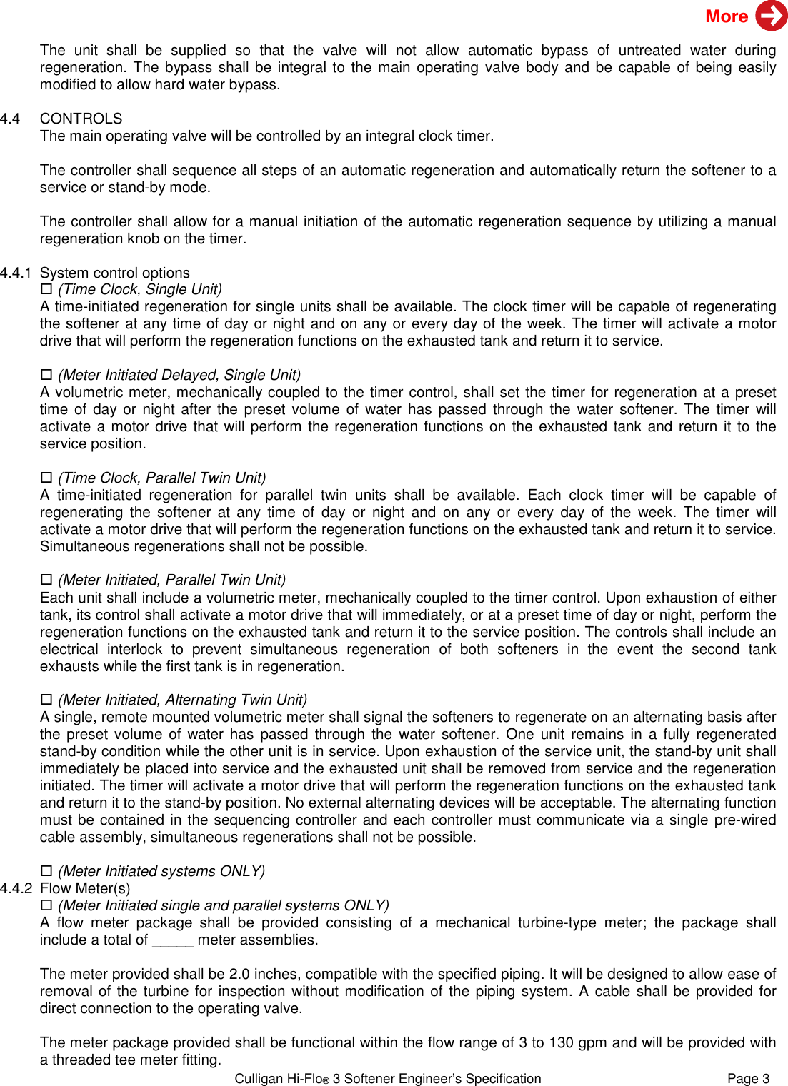 Page 8 of 9 - Culligan Culligan-Automatic-Water-Softeners-Users-Manual- Hi-Flo 3 Softeners  Culligan-automatic-water-softeners-users-manual