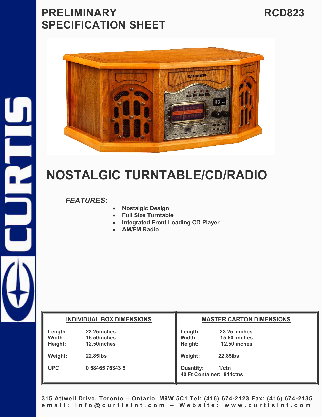 Page 1 of 1 - Curtis Curtis-Rcd823-Users-Manual Rcd823