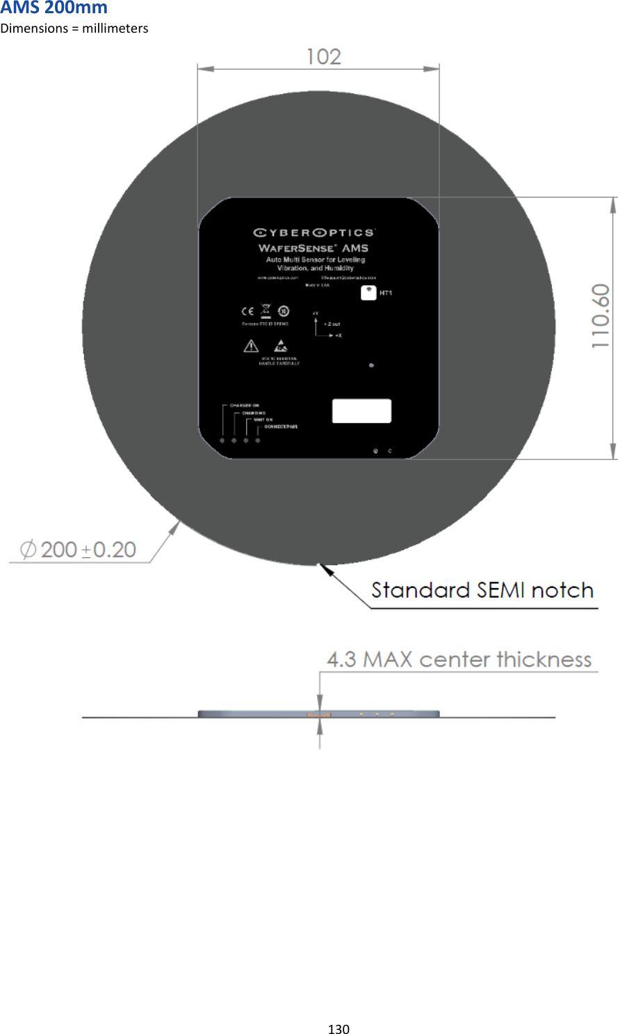   130 AMS 200mm Dimensions = millimeters                                                       