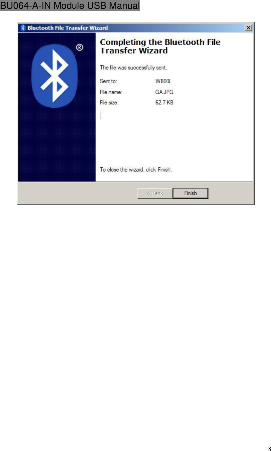 BU064-A-IN Module USB Manual  8    