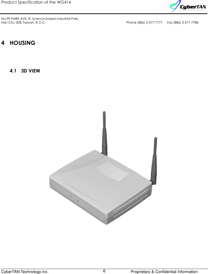 Cybertan Technology Wg L Cl Wireless B G Broadband Router User