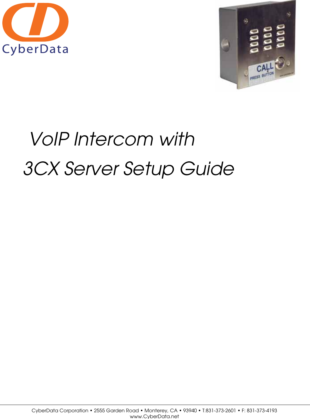 Page 1 of 12 - Cyberdata Cyberdata-3Cx-Users-Manual-  Cyberdata-3cx-users-manual