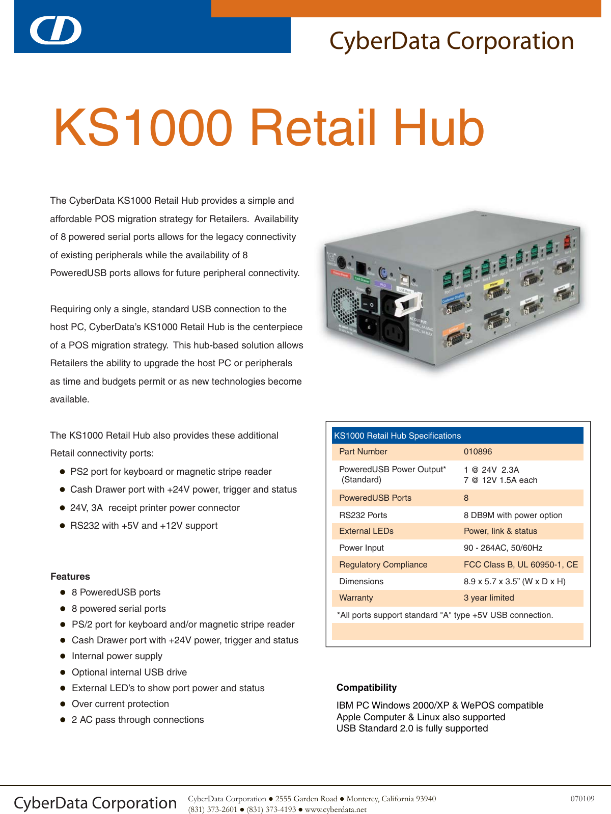Page 1 of 2 - Cyberdata Cyberdata-Ks-1000-Users-Manual- KS1000  Cyberdata-ks-1000-users-manual