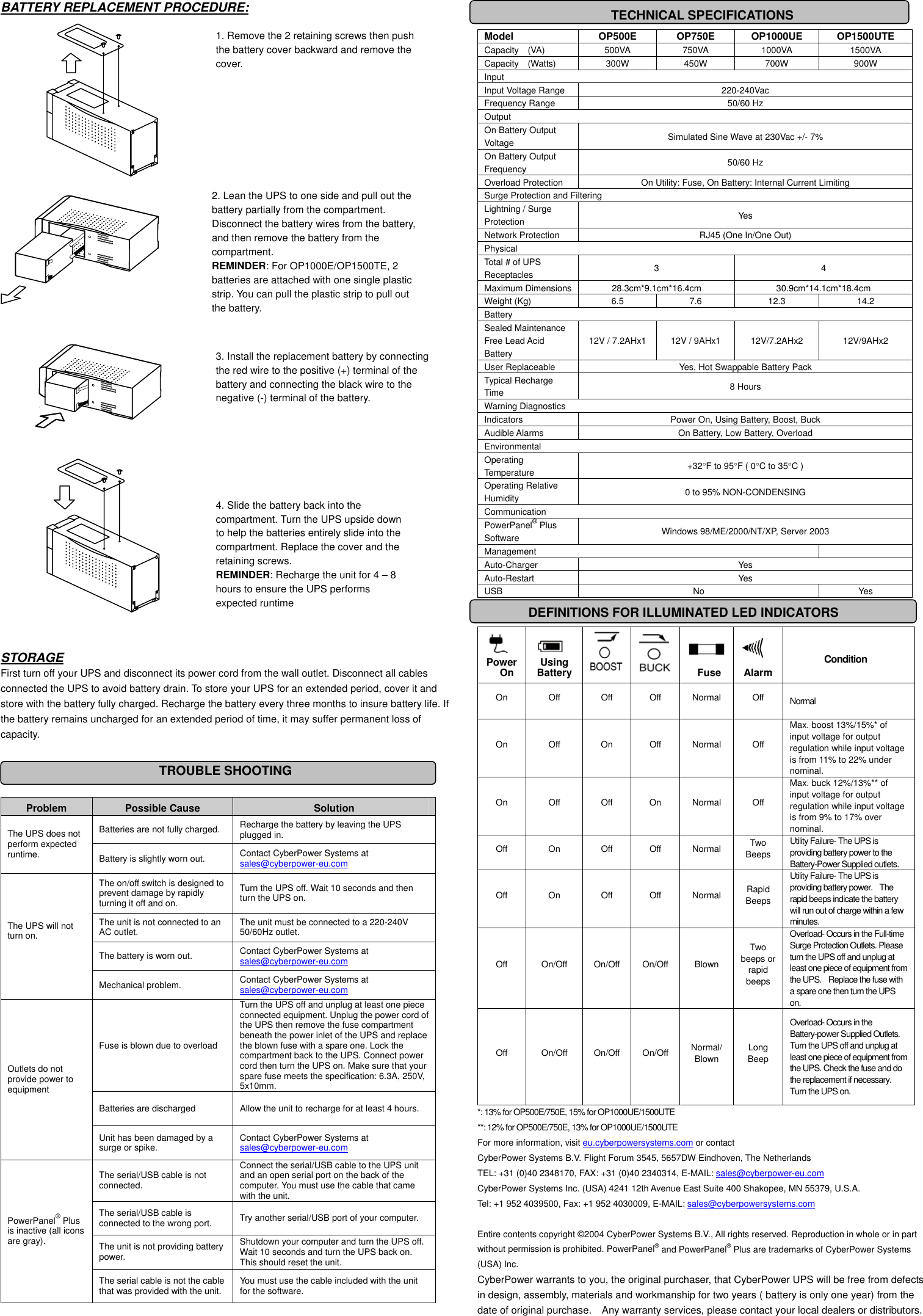 Page 2 of 2 - Cyberpower Cyberpower-Office-Tower-Series-Ups-1000-Users-Manual- (SAVE THESE INSTRUCTIONS)  Cyberpower-office-tower-series-ups-1000-users-manual