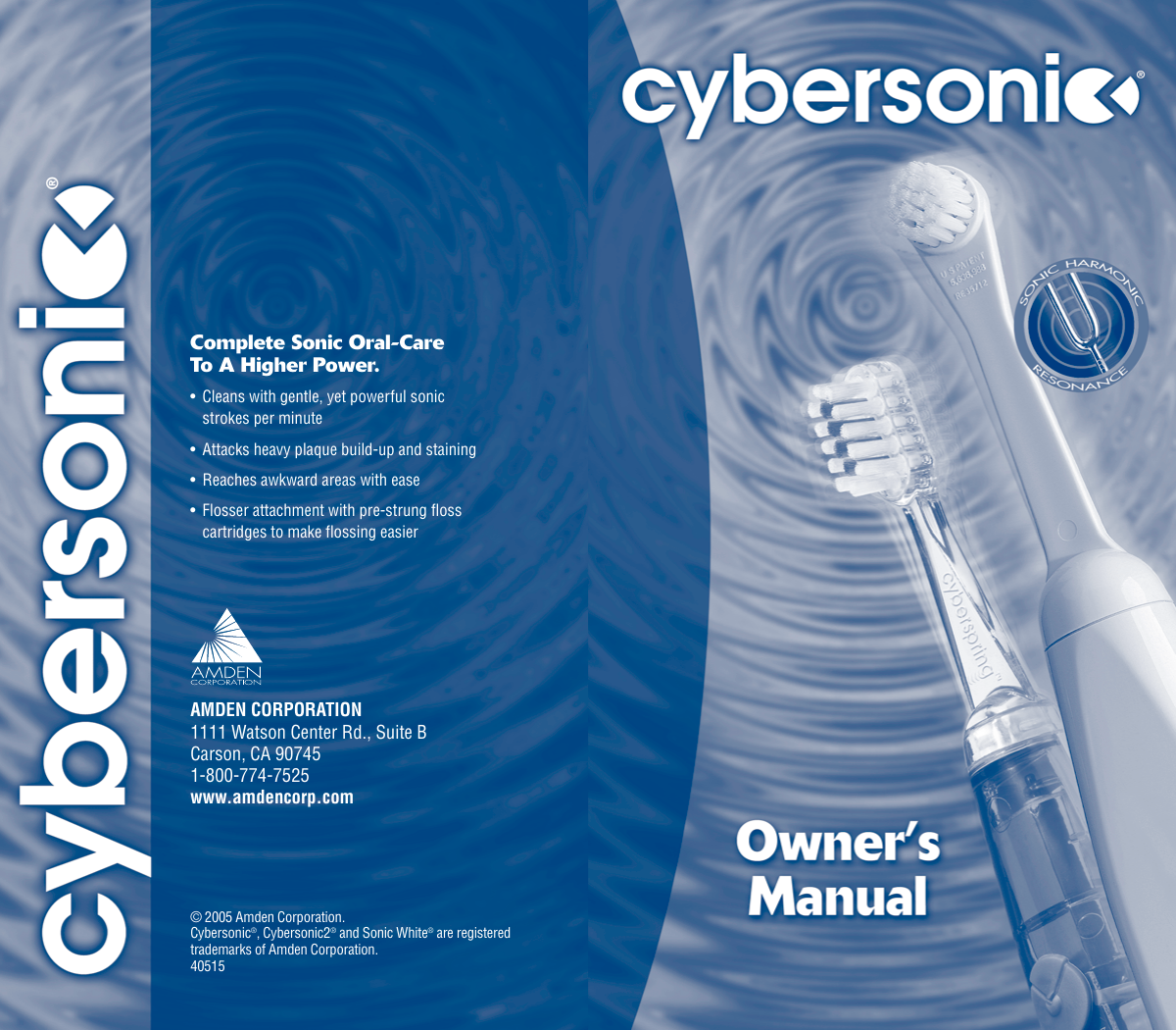 Page 1 of 8 - Cybersonic Cybersonic-Power-Toothbrush-Users-Manual- 05-AMD-003 C1-C2 Manual  Cybersonic-power-toothbrush-users-manual