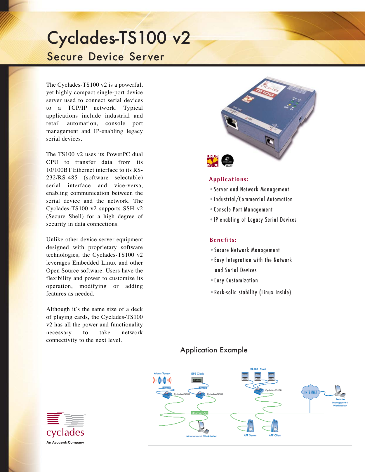 Page 1 of 2 - Cyclades Cyclades-Ts100-V2-Users-Manual- Print TS100(4.0)  Cyclades-ts100-v2-users-manual