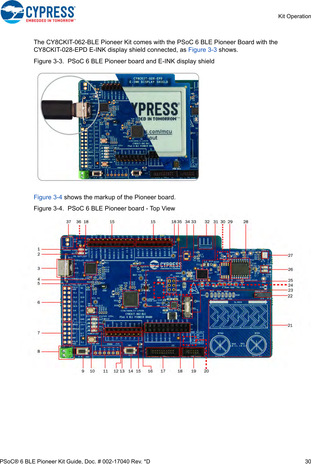 Page 30 of Cypress Semiconductor CY8CKIT-062 CY8CKIT-062-BLE PSoC 6 BLE Pioneer Kit User Manual Manual OEM Installation