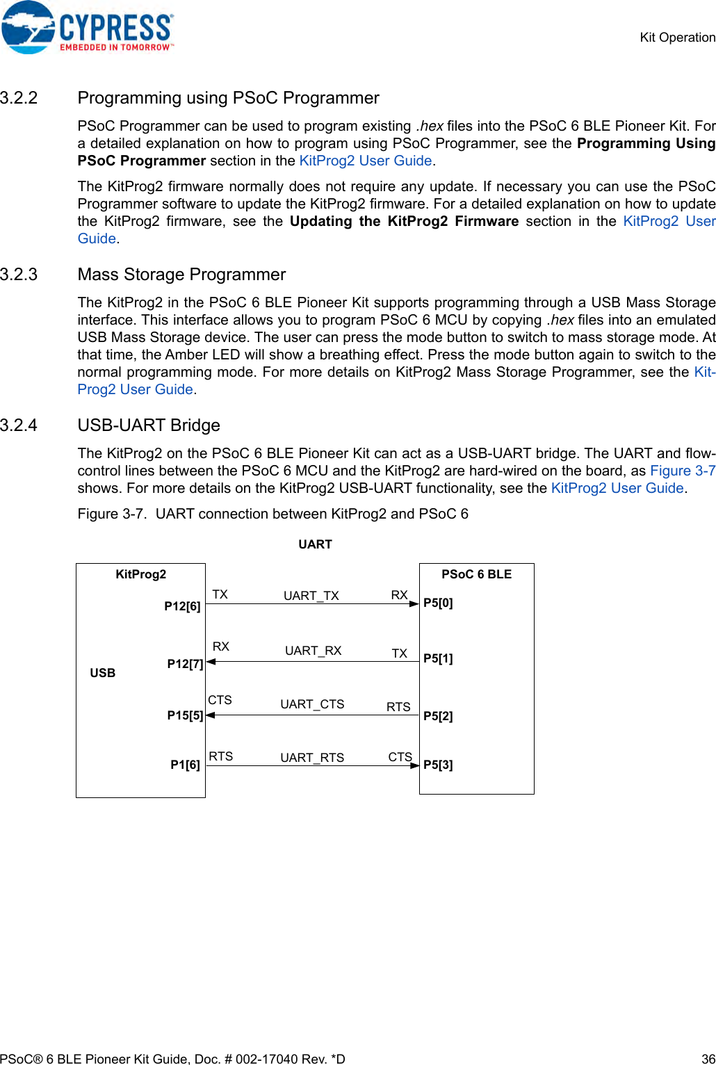 Page 36 of Cypress Semiconductor CY8CKIT-062 CY8CKIT-062-BLE PSoC 6 BLE Pioneer Kit User Manual Manual OEM Installation