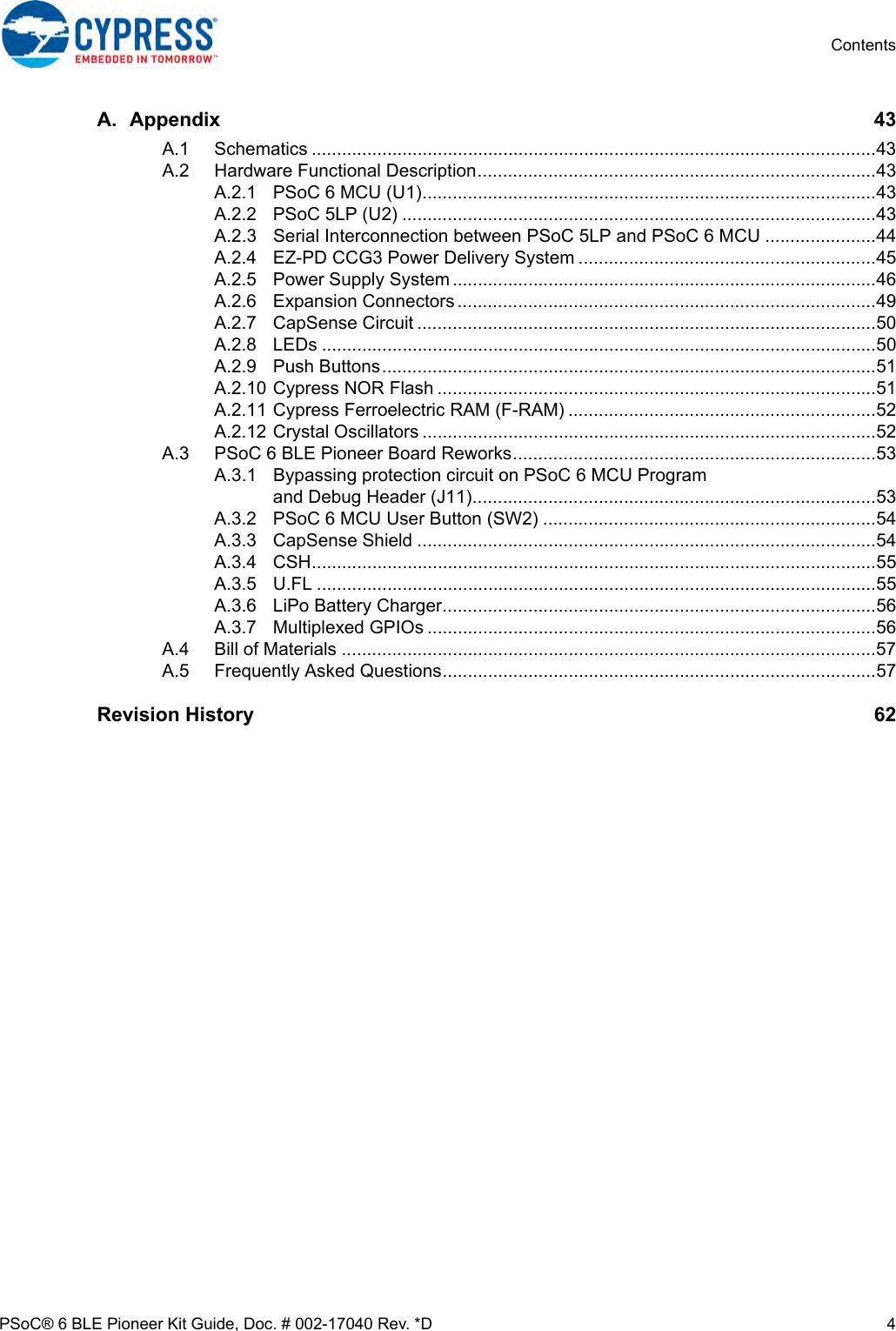 Page 4 of Cypress Semiconductor CY8CKIT-062 CY8CKIT-062-BLE PSoC 6 BLE Pioneer Kit User Manual Manual OEM Installation