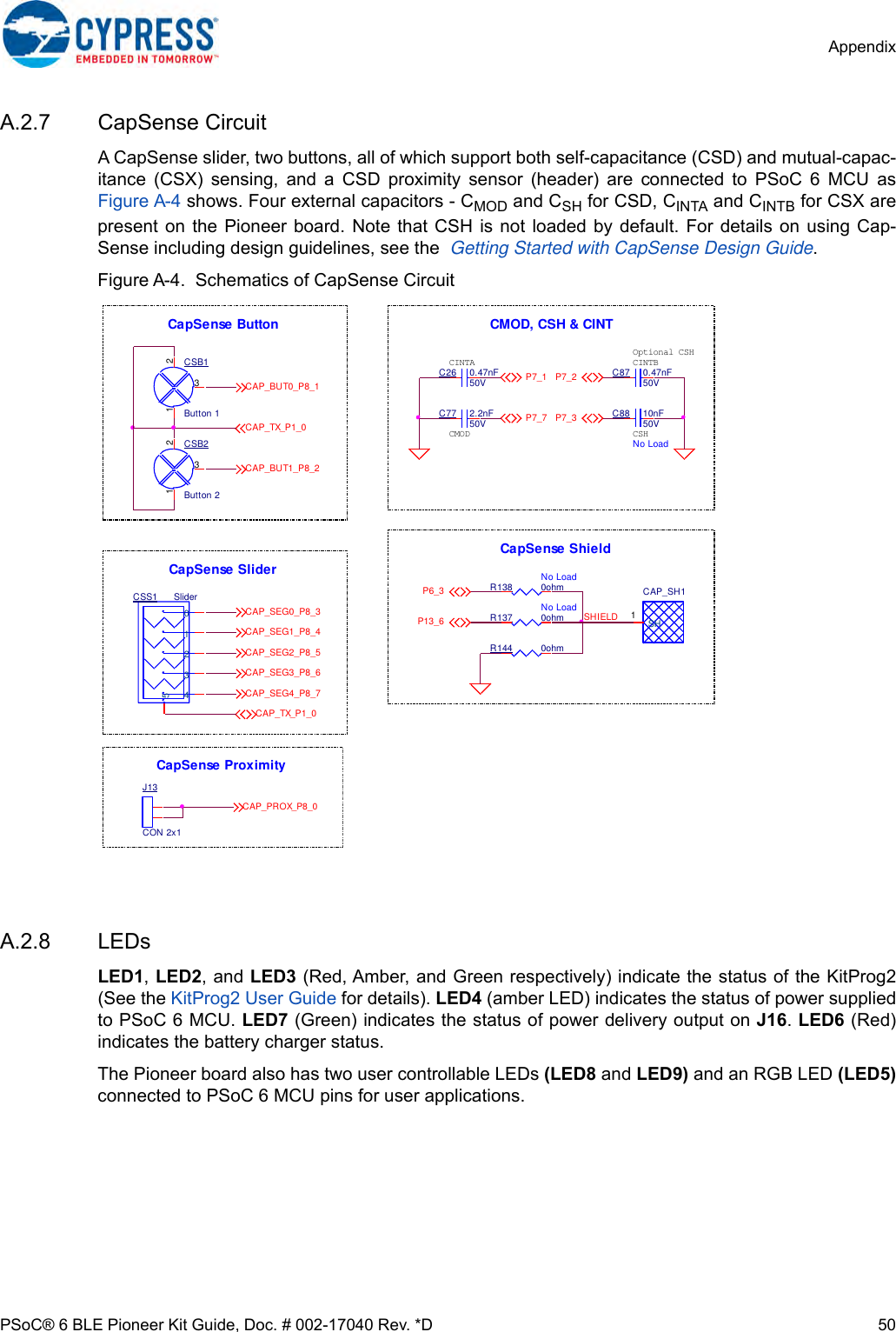 Page 50 of Cypress Semiconductor CY8CKIT-062 CY8CKIT-062-BLE PSoC 6 BLE Pioneer Kit User Manual Manual OEM Installation