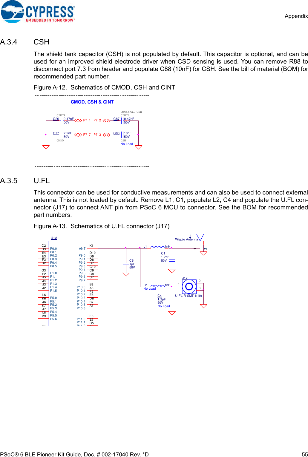 Page 55 of Cypress Semiconductor CY8CKIT-062 CY8CKIT-062-BLE PSoC 6 BLE Pioneer Kit User Manual Manual OEM Installation