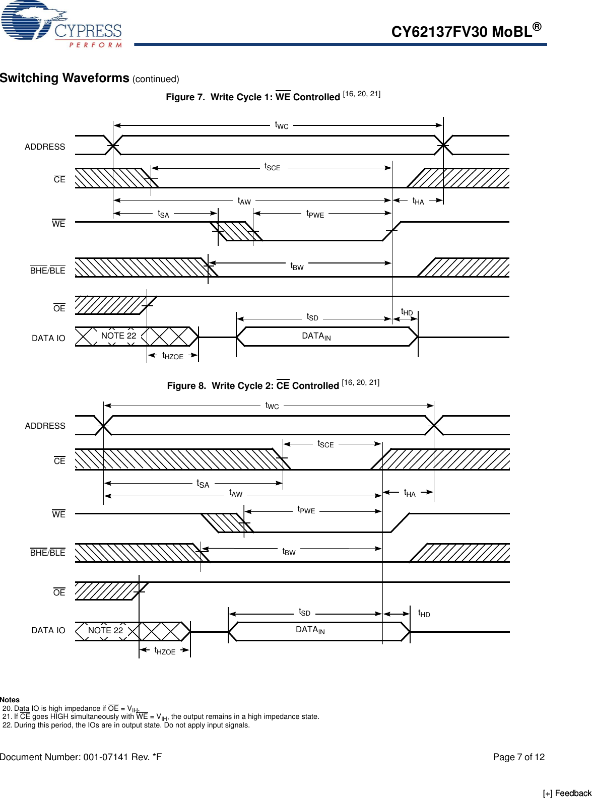 Page 7 of 12 - Cypress Cypress-Cy62137Fv30-Users-Manual- CY62137FV30 MoBL® 2-Mbit (128K X 16) Static RAM  Cypress-cy62137fv30-users-manual