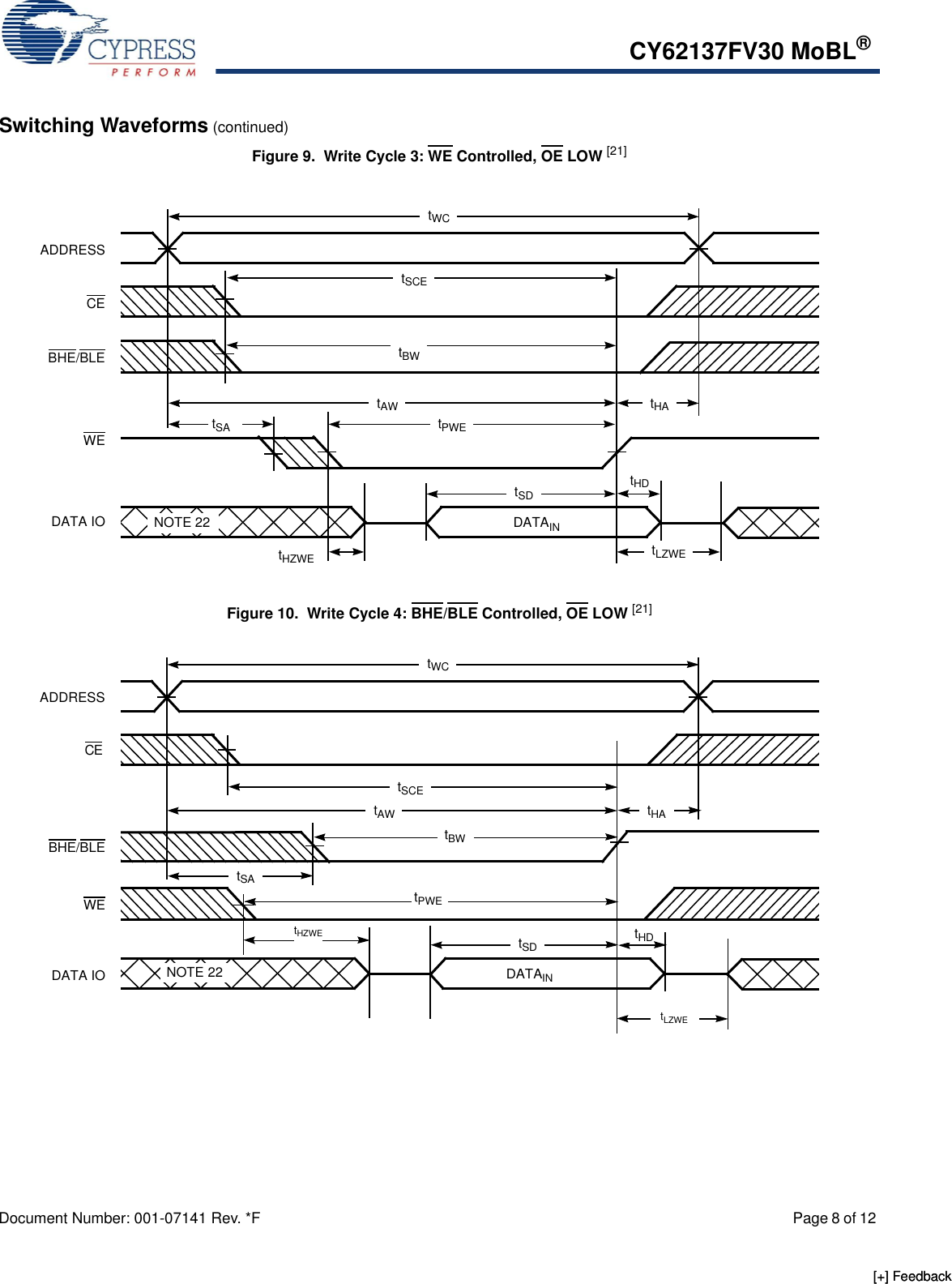 Page 8 of 12 - Cypress Cypress-Cy62137Fv30-Users-Manual- CY62137FV30 MoBL® 2-Mbit (128K X 16) Static RAM  Cypress-cy62137fv30-users-manual