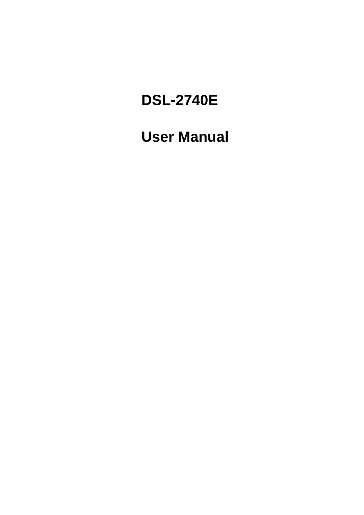     DSL-2740E User Manual   
