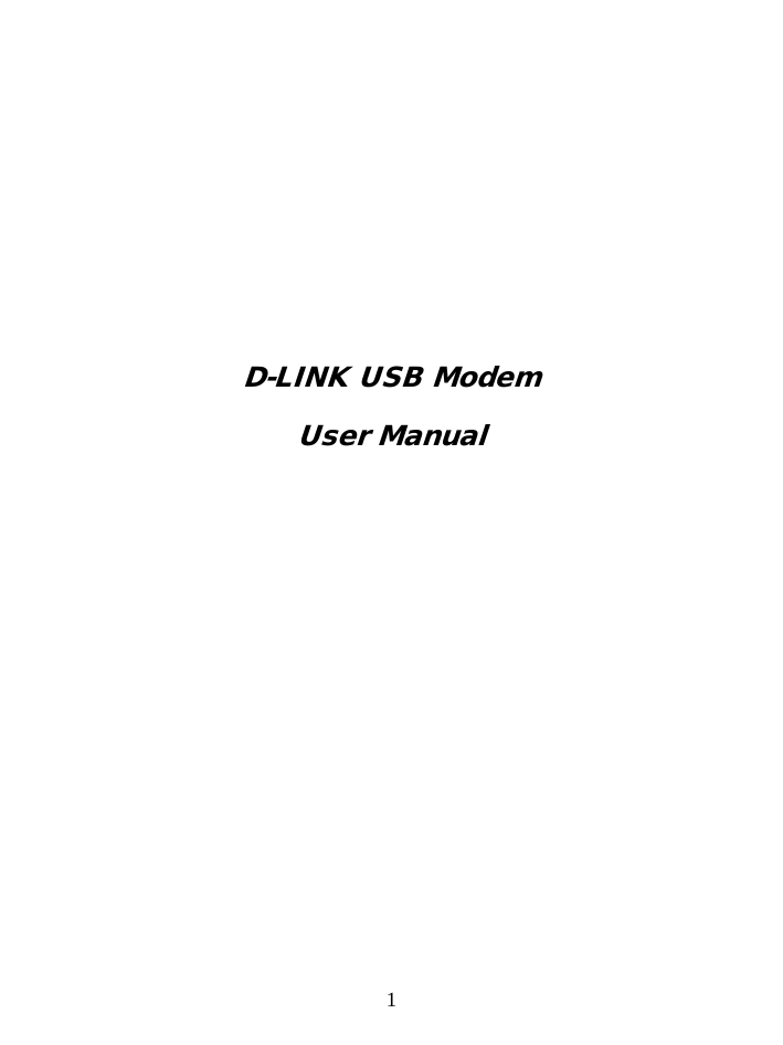  1            D-LINK USB Modem User Manual                        