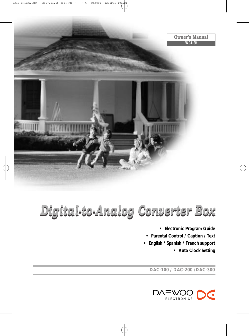 DAEWOO Electronics 7NFD101 Digital to Analog Converter Box User Manual