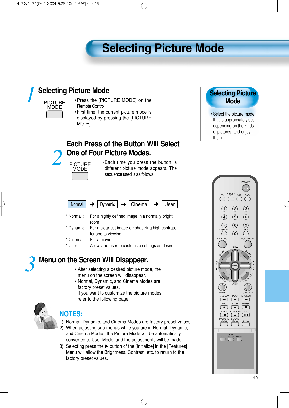 Page 25 of DAEWOO Electronics DPN4274NH 42 Inches Plasma Display Panel User Manual 3