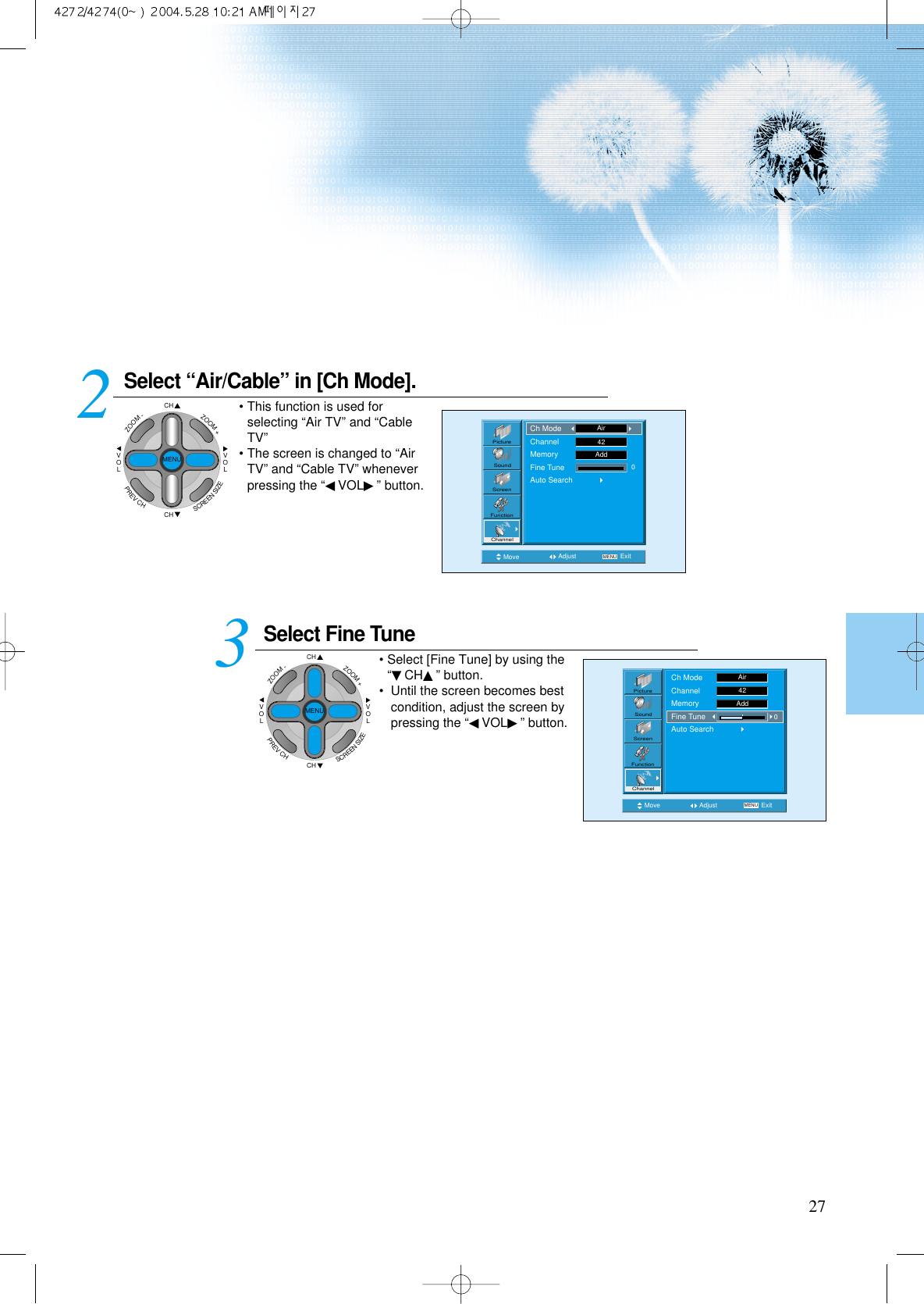 Page 7 of DAEWOO Electronics DPN4274NH 42 Inches Plasma Display Panel User Manual 3