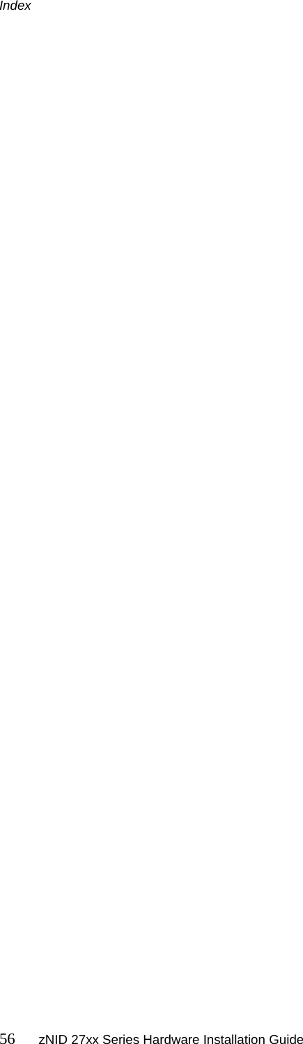 Index56 zNID 27xx Series Hardware Installation Guide   