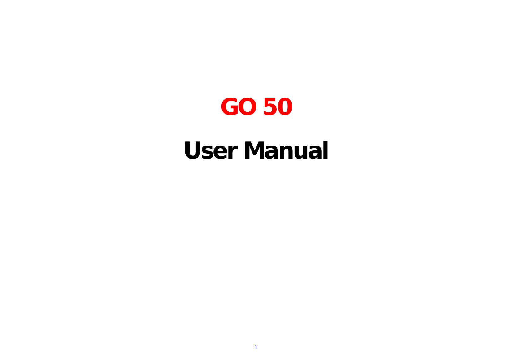  1   GO 50  User Manual                   