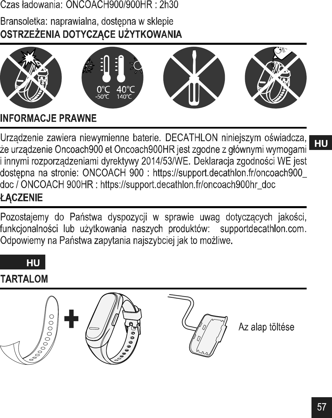 Page 2 of DECATHLON USA OC50018 ONCOACH 900 User Manual 02