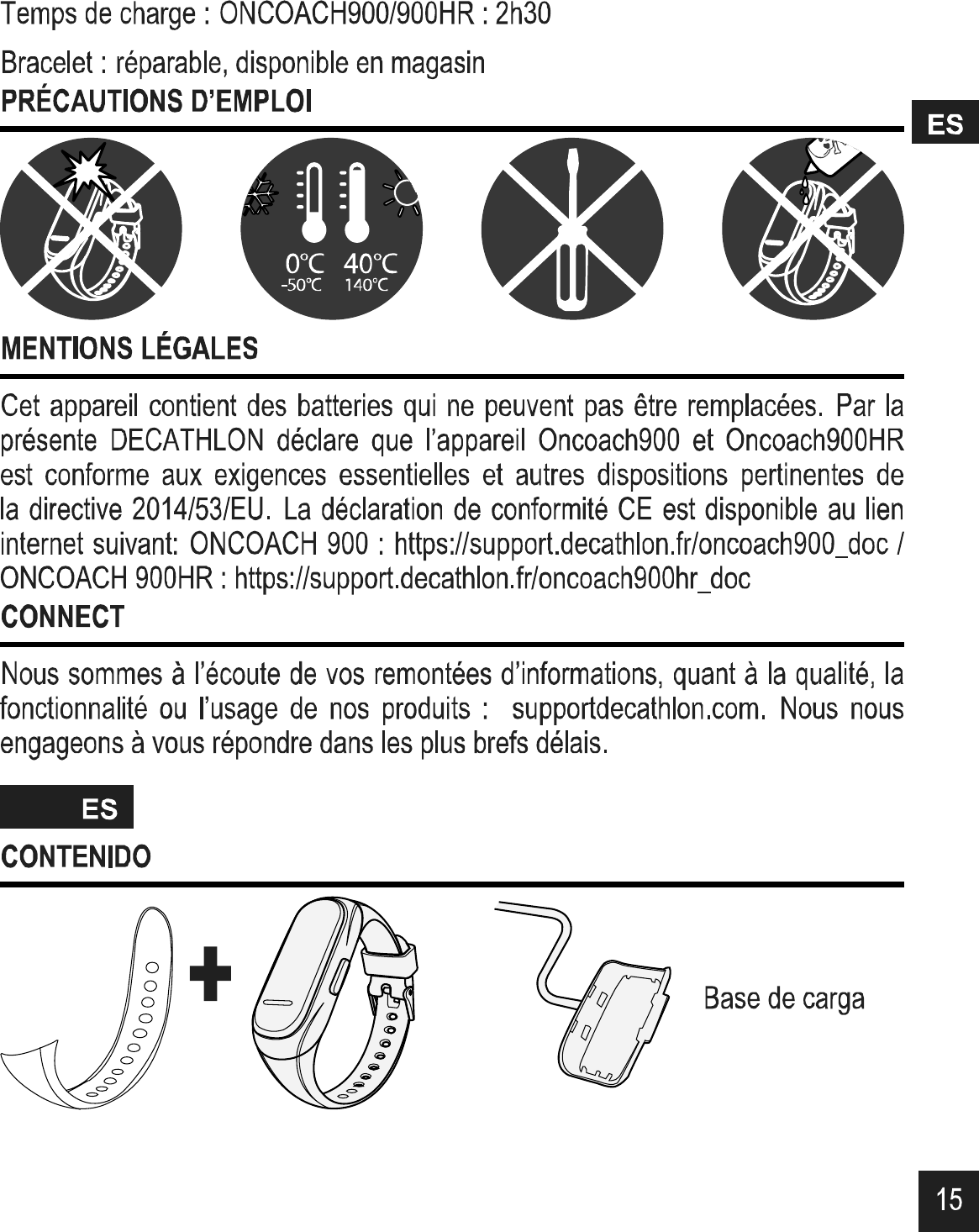 Page 15 of DECATHLON USA OC500HR18 ONCOACH 900 HR User Manual 