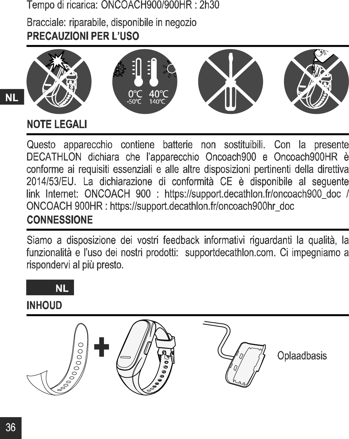 Page 36 of DECATHLON USA OC500HR18 ONCOACH 900 HR User Manual 