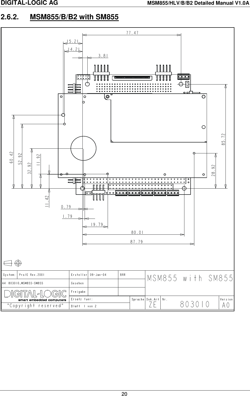 DIGITAL-LOGIC AG    MSM855/HLV/B/B2 Detailed Manual V1.0A    20 2.6.2.  MSM855/B/B2 with SM855    