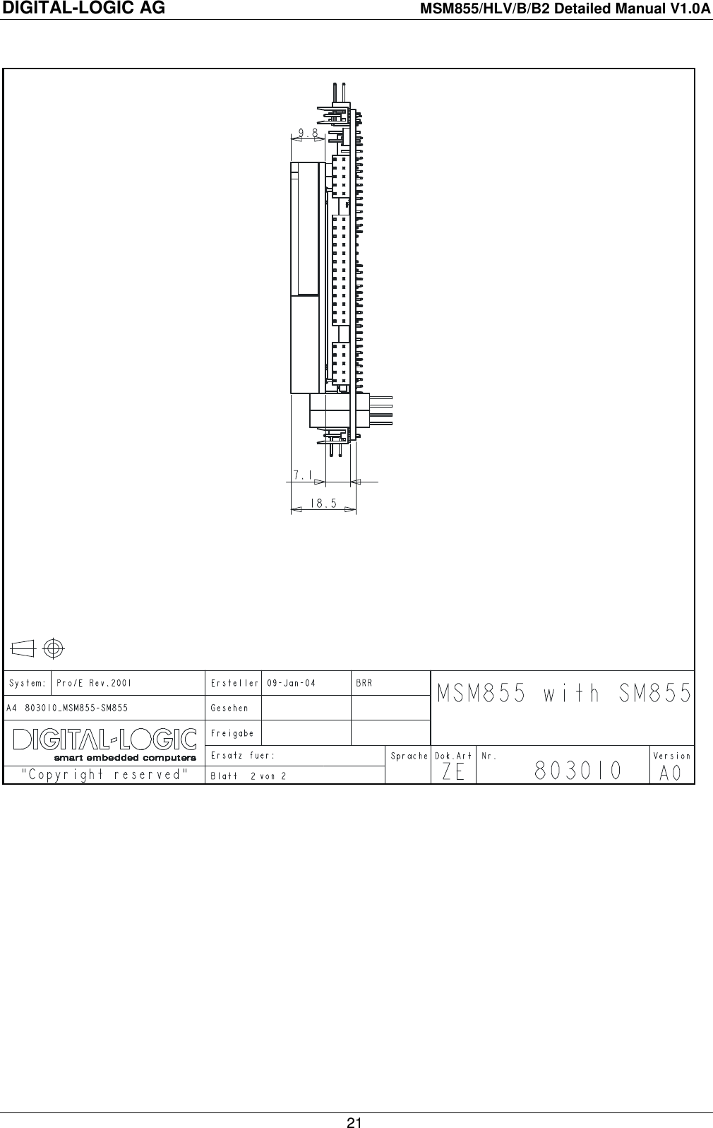 DIGITAL-LOGIC AG    MSM855/HLV/B/B2 Detailed Manual V1.0A    21     
