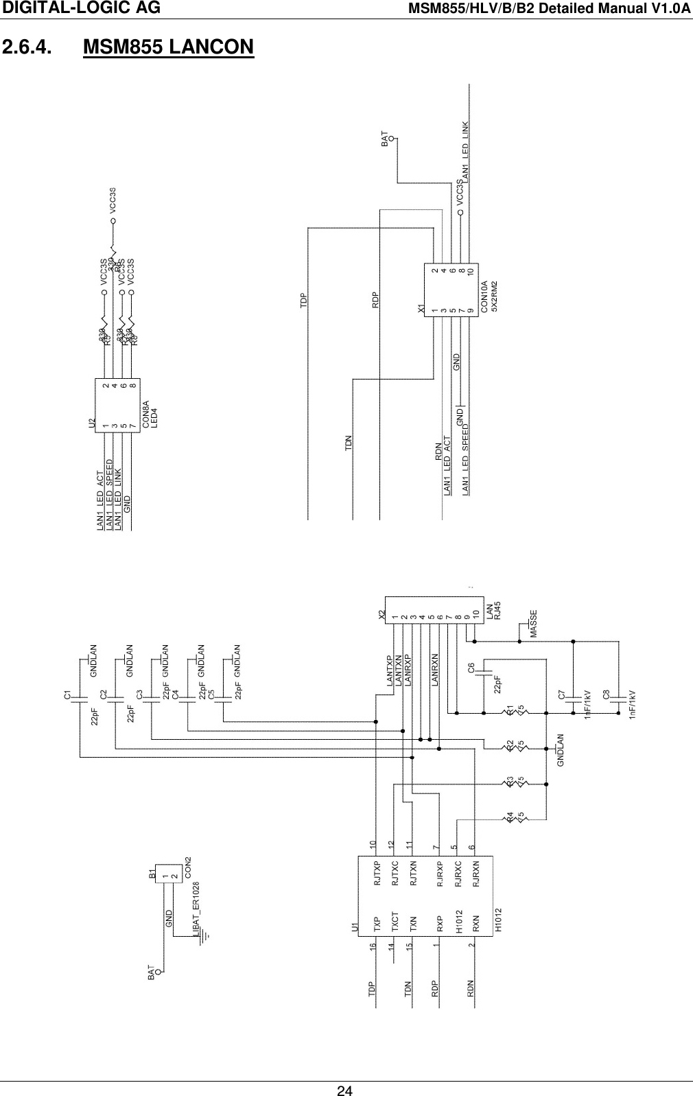 DIGITAL-LOGIC AG    MSM855/HLV/B/B2 Detailed Manual V1.0A    24 2.6.4.  MSM855 LANCON   