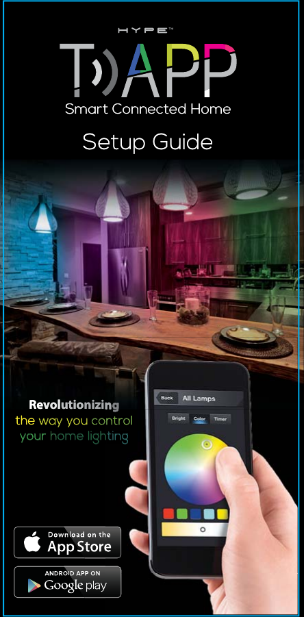 Smart Connected HomeSetup GuideSmart Connected HomeSetup GuideRevolutionizingthe Revolutionizingthe way youway youcocoyouryourhhome lighome lighnnnnggggntrol ntrolhhtingting
