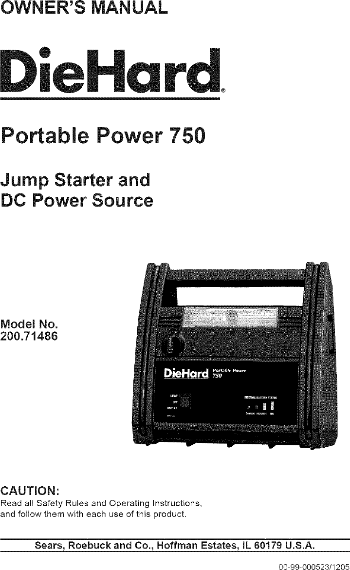 Page 1 of 8 - DIEHARD  Battery Charger Manual L0803629