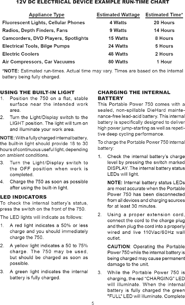 Page 5 of 8 - DIEHARD  Battery Charger Manual L0803629