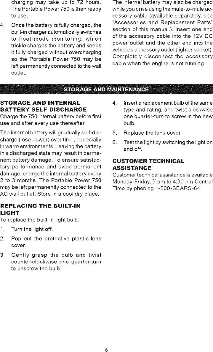 Page 6 of 8 - DIEHARD  Battery Charger Manual L0803629