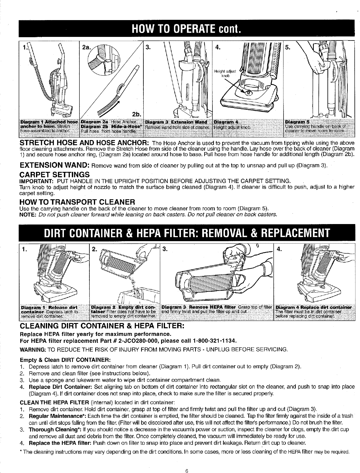 Page 6 of 8 - DIRT  DEVIL Vacuum, Upright Manual L0408024