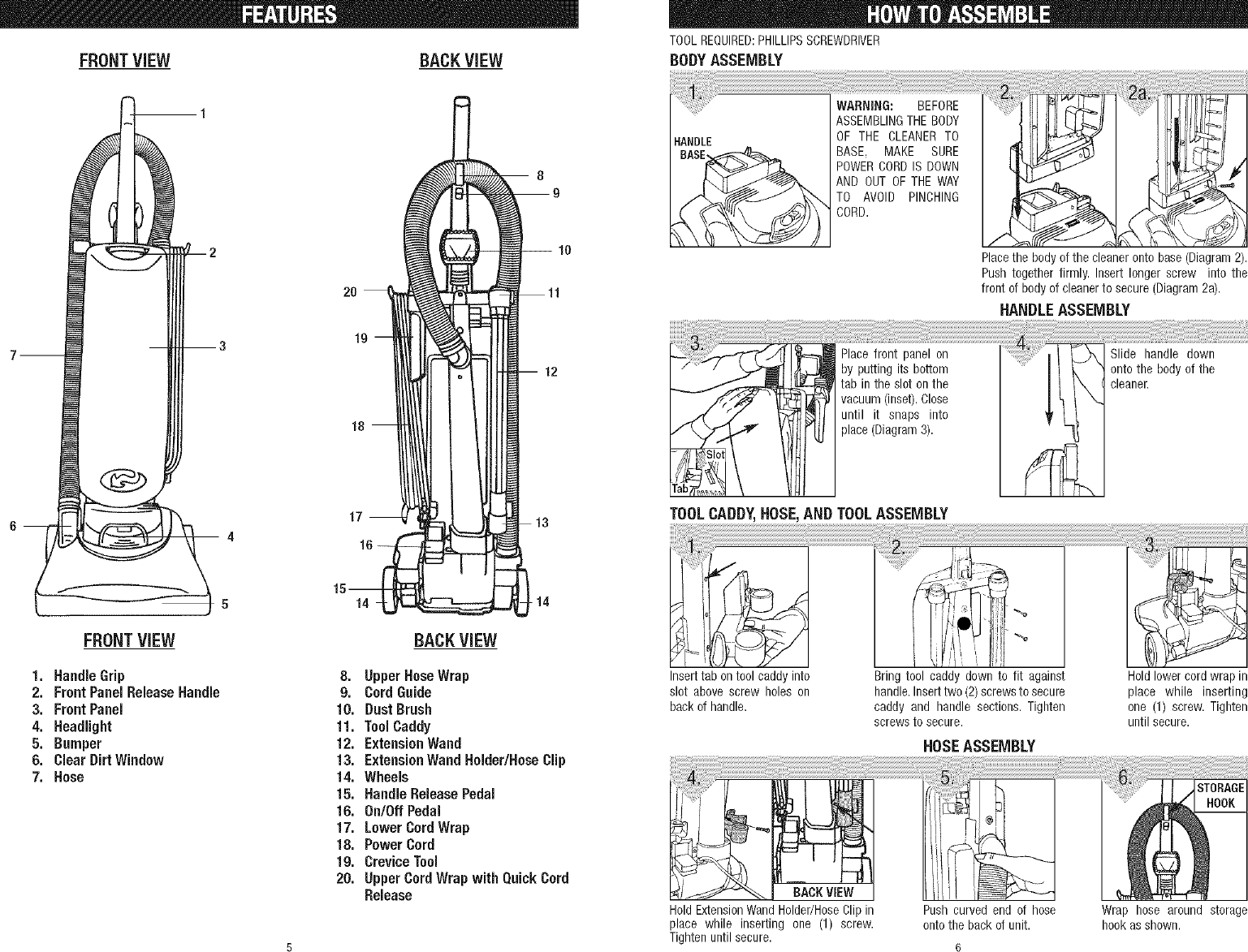 Page 3 of 5 - DIRT  DEVIL Vacuum, Upright Manual L0606617