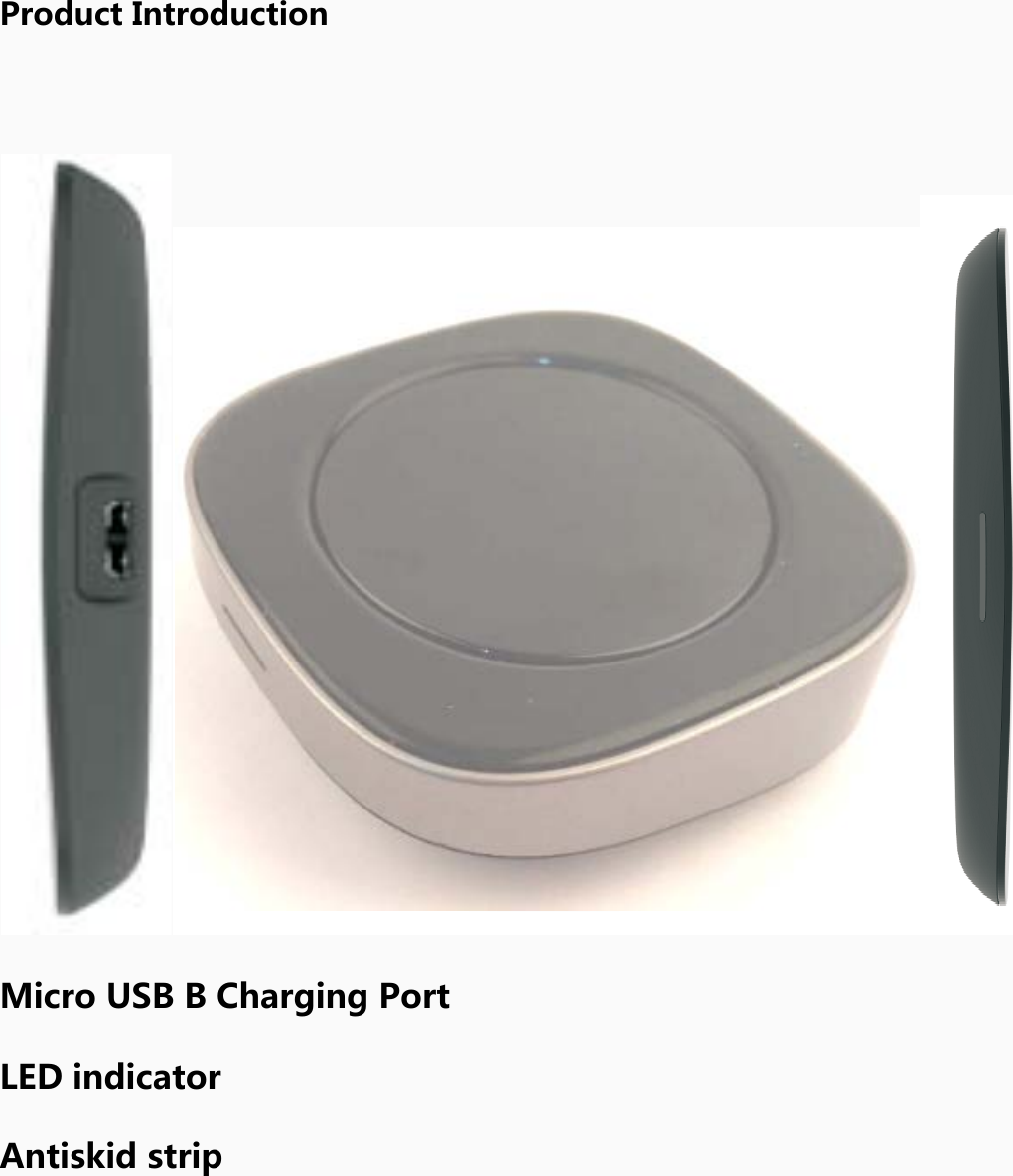 Product Introduction Micro USB B Charging Port LED indicator Antiskid strip 