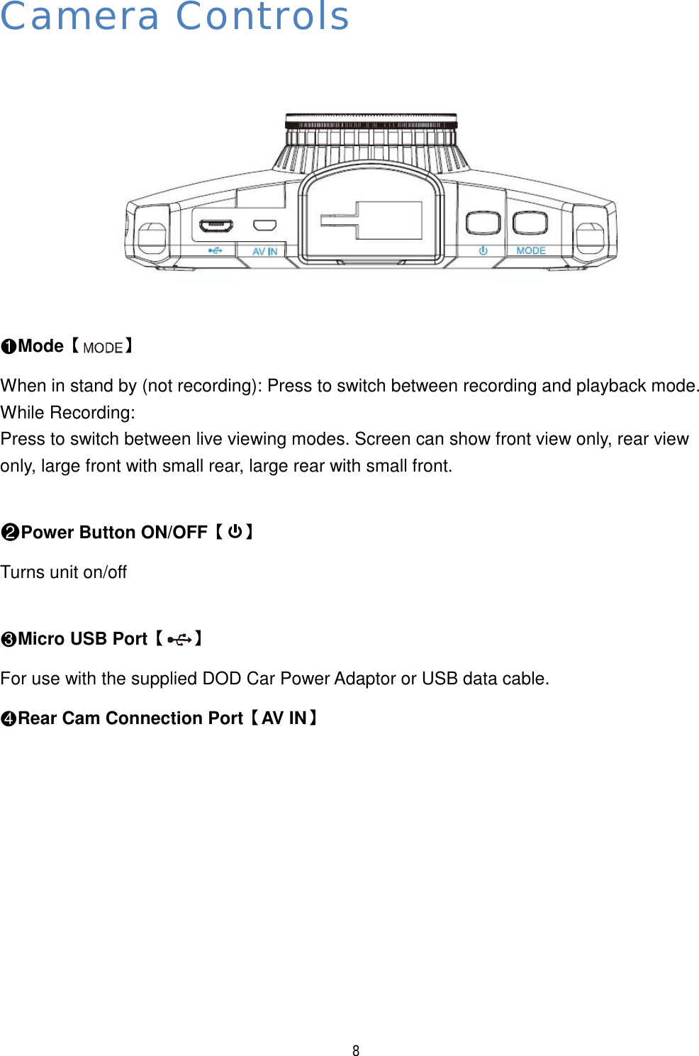 Page 10 of DOD Technology CS9DUAL Dash cam User Manual CS9 x