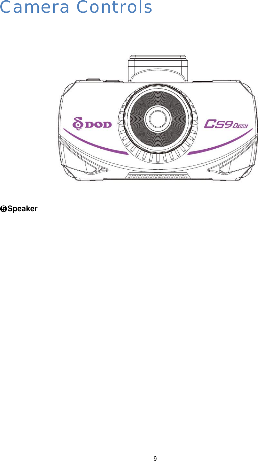 Page 11 of DOD Technology CS9DUAL Dash cam User Manual CS9 x