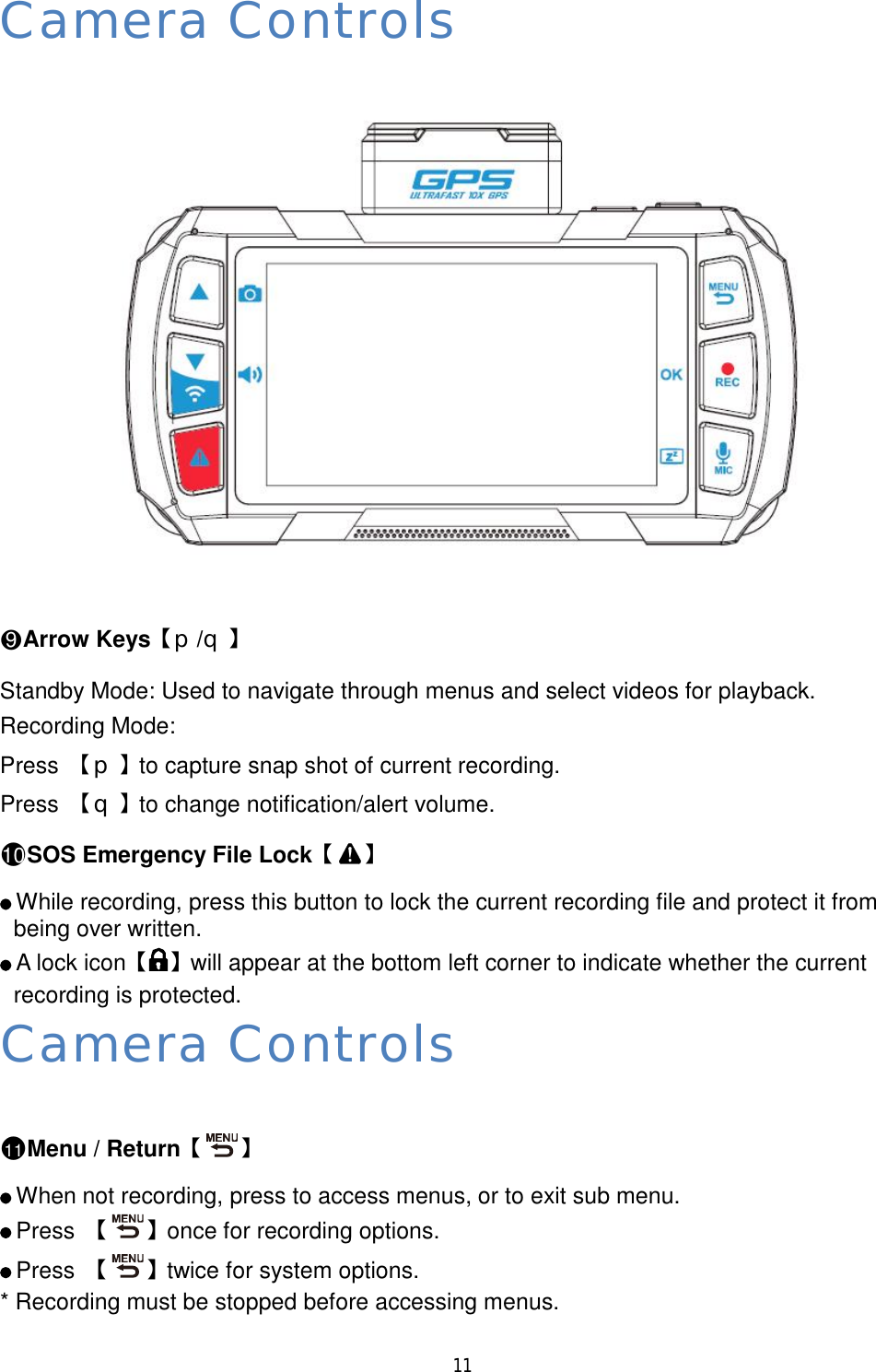 Page 13 of DOD Technology CS9DUAL Dash cam User Manual CS9 x