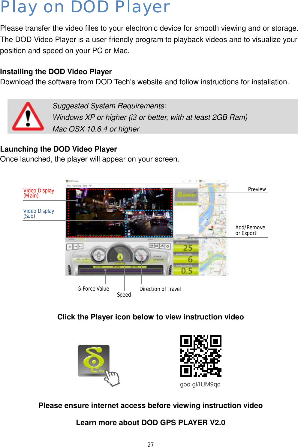 Page 29 of DOD Technology CS9DUAL Dash cam User Manual CS9 x