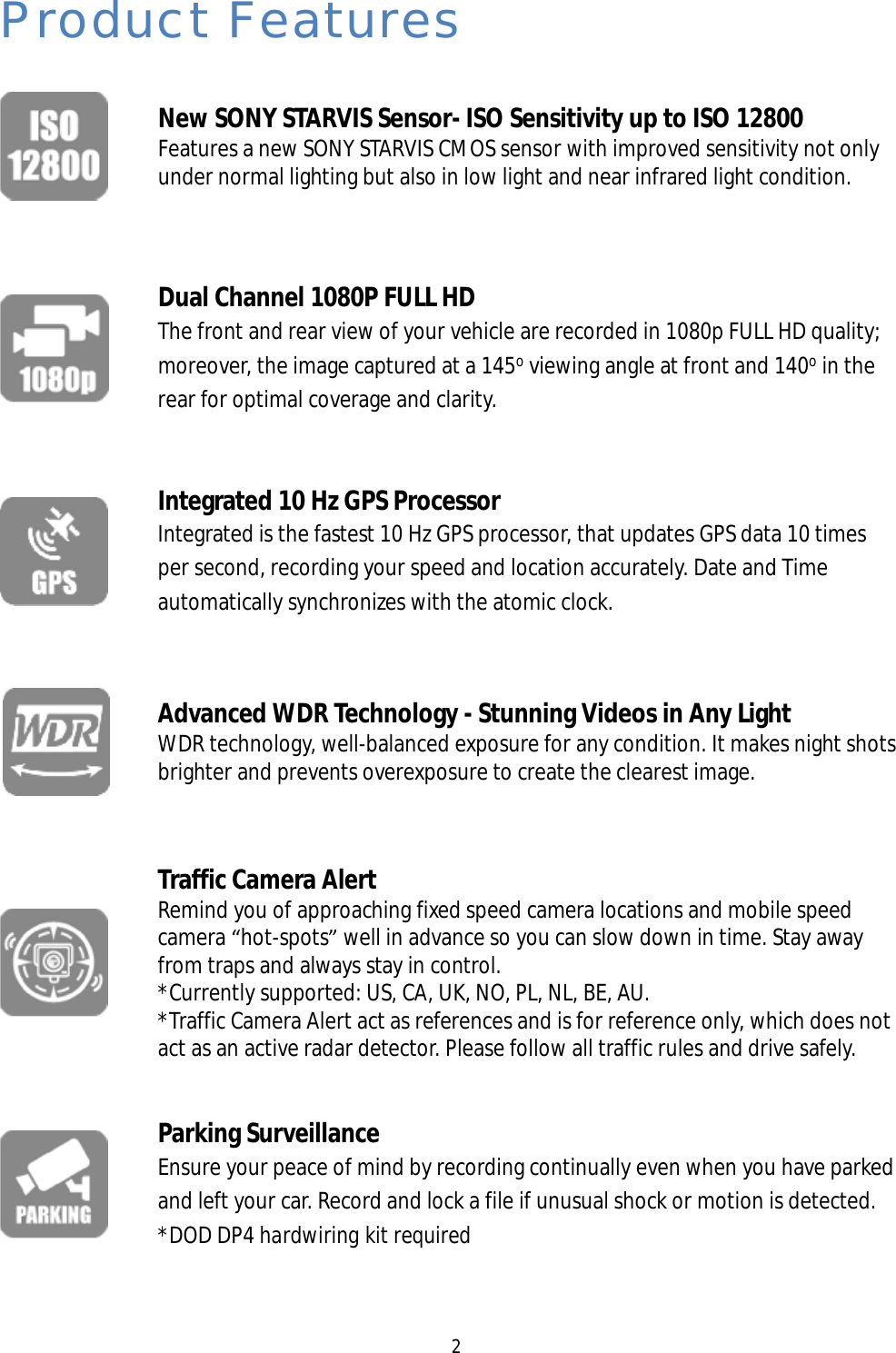 Page 4 of DOD Technology CS9DUAL Dash cam User Manual CS9 x