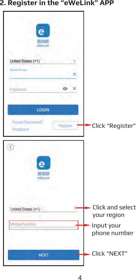 2. Register in the &ldquo;eWeLink&rdquo; APP Că&iuml;&Ecirc;Ā&Omega;ze&ccedil;&iuml;steīΪCă&iuml;&Ecirc;Ā&sup2;n&ETH;seăe&Ecirc;tŕoĻīīe&ccedil;&iuml;onAnĨĻtŕoĻīĨ&igrave;onenĻĉ&Eacute;eīCă&iuml;&Ecirc;Ā&Omega;Y&amp;&iexcl;Ϊ4