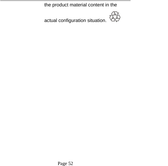  Page 52 the product material content in the actual configuration situation.   