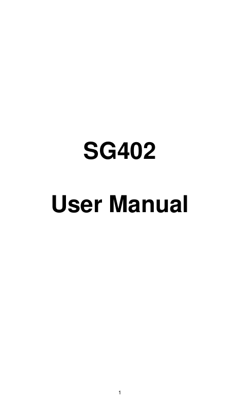 1    SG402  User Manual    