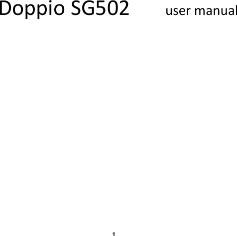   1  DoppioSG502usermanual         