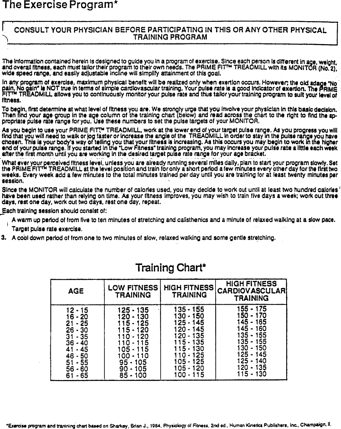Page 4 of 9 - DP 21-4000 User Manual PRIME FIT TREADMILL - Manuals And Guides 1103732L