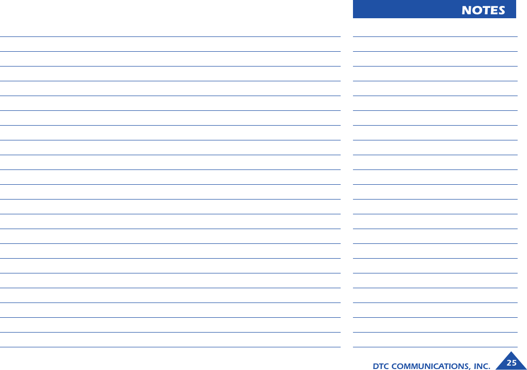 DTC COMMUNICATIONS, INC. 25NOTES