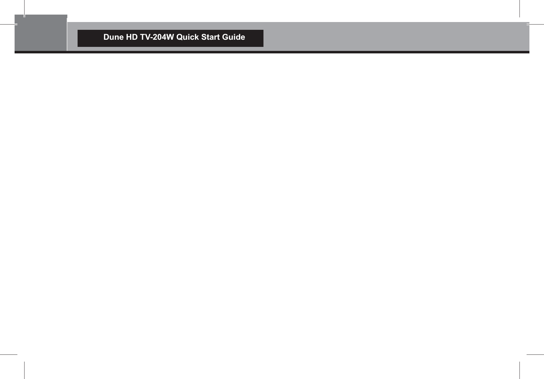 Dune HD TV-204W Quick Start Guide